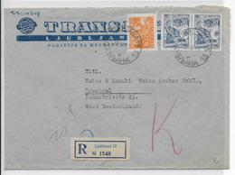 YOUGOSLAVIE - 1952 - ENVELOPPE RECOMMANDEE De LJUBLJANA => BRUCHSAL (ALLEMAGNE) - Brieven En Documenten