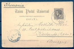 1888 , ENTERO POSTAL ED. 16 , CÓRDOBA - KARLSRUHE , LLEGADA - 1850-1931