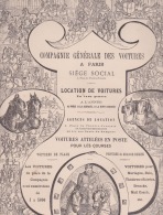 270718  Document 1878 Pub Compagnie Générale Voiture Attelée Fer à Cheval Cocher 1 Place Du Théâtre Français PARIS - Otros & Sin Clasificación