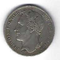 Leopold I 5 Frank  -  Zilver 1833 Franstalig  -  ZEER FRAAI+  M8a - 5 Francs