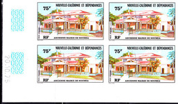 NEW CALEDONIA 1976 Colonial Rathaus 75F IMPERF.4-BLOCK - Imperforates, Proofs & Errors