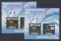 GUINEE BISSAU GUINE 2010 - WINTER OLYMPIC SPORT GAMES VANCOUVER -  SKI DE FOND SKIING FUNDO - GOLD + SILVER - RARE MNH - Inverno2010: Vancouver