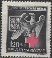 BOHEMIA & MORAVIA 1943 Red Cross Relief Fund - 1k.20+8k.80 Arms Of Bohemia And Moravia And Red Cross MNG - Ungebraucht