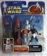 STAR WARS 2002 BLISTER ATTACK OF THE CLONE  FIGURINE CLONE TROOPER With SPEEDER BIKE Blister US - Episode II