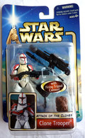 STAR WARS 2002 BLISTER ATTACK OF THE CLONE FIGURINE  CLONE TROOPER WITH FIRING TRIPOD CANNON (2) Blister US - Episode II