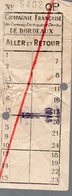 Bordeaux (33 Gironde) Ticket Aller Retour TRAMWAY  QP  (PPP14154H) - Europa