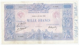 1000 Francs Bleu Et Rose Type 1889, F36.38, P67, 26/05/1922, Alphabet O.1602, Etat :TB- - 1 000 F 1889-1926 ''Bleu Et Rose''