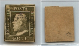 20331 ANTICHI STATI - SICILIA - 1859 - 1 Grano Oliva Grigiastro (4c) Usato (375) - Andere & Zonder Classificatie