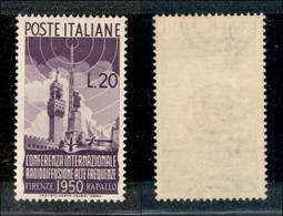 23412 REPUBBLICA - POSTA ORDINARIA - 1950 - 20 Lire Radiodiffusione (623) - Gomma Integra (30) - Andere & Zonder Classificatie