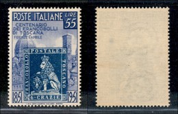 23425 REPUBBLICA - POSTA ORDINARIA - 1951 - 55 Lire Toscana (654) - Gomma Integra (60) - Andere & Zonder Classificatie