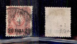 24550 ESTERO - GERMANIA - Uffici Postali All'Estero - Turchia - 1884 - 20 Para Su 10 Pf (2b) . Usato (100) - Other & Unclassified