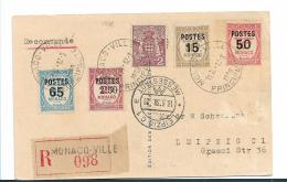 PM039 / Monaco,  Postauftragsmarken Von 1037-38 Incl. Höchstwert, Auf Einschreibekarte Nach Leipzig, RaR - Lettres & Documents