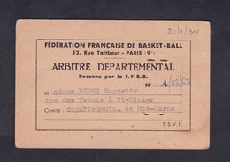 Carte Arbitre Departemental Basket Ball Federation Francaise Huguette Bedet Saint Dizier Haute Marne - Other & Unclassified