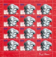 Russia 2018 Sheet Karl Marx Philosopher Economist 200th Birth Art Portrait Soviet People Sculpture Celebrations Stamps - Colecciones