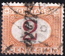 ITALIA, ITALY, SEGNATASSE, POSTAGE DUE, REGNO, 1870 FRANCOBOLLO USATO Y.T.  T4   Scott J4 - Portomarken