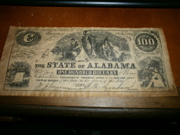 COPY Rare Reproduction STATE OF ALABAMA ONE HUNDRED DOLLARS  COPY - Otros & Sin Clasificación