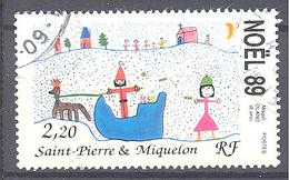 Saint Pierre Et Miquelon: Yvert N° 512°; Noël, Dessin D'enfant - Gebruikt