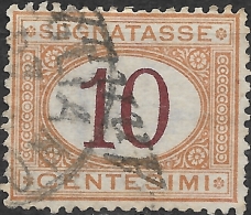 ITALY 1870 Postage Due - 10c - Mauve And Orange FU - Portomarken