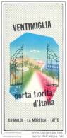 Ventimiglia 50er Jahre - Faltblatt Mit 11 Abbildungen - Reliefkarte - Italien