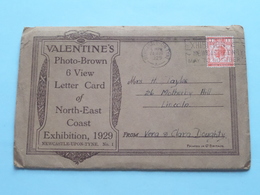 North-East Coast EXHIBITION 1929 (N° 1) Valentine's Photo-Brown 6 View Letter Card ( See Photo ) - Newcastle-upon-Tyne