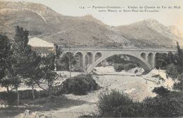 Pyérnées-Orientales, Viaduc Du Chemin De Fer Du Midi Entre Maury Et St Paul De Fenouillet - Carte Colorisée Non Circulée - Structures