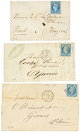 525 BATEAUX A VAPEUR - LIGNE DE CORSE : Lot 3 Lettres Avec 20c(n°14) ( MARSEILLE 2 BAT A VAP 2, BASTIA BAT A VAP., AJACC - Maritime Post