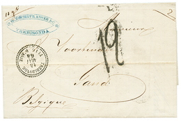 600 TREBIZONDE : 1864 TREBIZONDE TURQ. D' ASIE + TAXE 12 Sur Lettre Pour GAND BELGIQUE. Rare Taxé. TTB. - Other & Unclassified