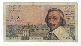 France - Billet - 10 NF - Richelieu - 1961 - Y.156 - Nouveau Franc - 10 - 10 NF 1959-1963 ''Richelieu''