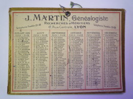 CALENDRIER  1929  J. MARTIN  Généalogiste  LYON     (format  16 X 12cm) - Petit Format : 1921-40