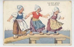 ENFANTS - Jolie Carte Fantaisie Fillettes Hollandaises "Les Trois Grâces Du Zuidersee " Signée FEIERTAG - Feiertag, Karl