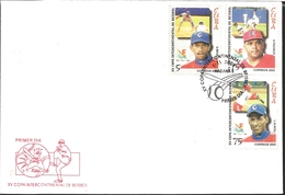 J) 2002 CUBA-CARIBE, XV INTERCONTINENTAL CUP OF BASEBALL,G. MESA, A. PACHECO, L. ULACIA, O. LINARES, O. KINDELAND - Lettres & Documents