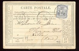 Carte Précurseur Pour Lille En 1876 - Precursor Cards