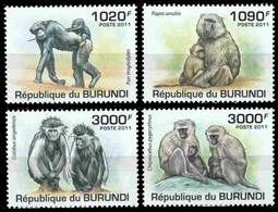 (041) Burundi  2012 / Animals / Tiere / Monkeys / Singes / Affen ** / Mnh  Michel 2078-81 - Autres & Non Classés