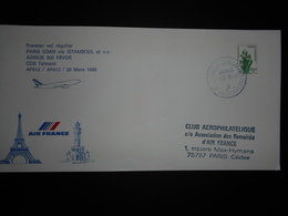 Turquie Lettre D Izmir 1988 Pour Paris , Premier Vol Regulier Izmir Paris - Luchtpost