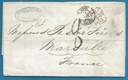 (D002) - United-Kingdom - 31/10/1854 - From London To Marseille - "Angleterre Par Calais 2 - 1 NOV" - ...-1840 Prephilately