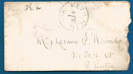 (D007) - USA - Letter Without Text From WEYMOUTH Massachusetts APR 1  To Boston - …-1845 Voorfilatelie