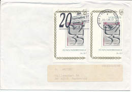 2x Mi 12 B Slogan Cover - 19 January 1990 Vienna To Denmark - Cartas & Documentos