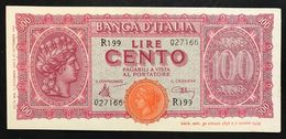 LUOGOTENENZA 1944  100 LIRE Italia Turrita Sup/fds  Lotto 2187 - Collections