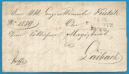 (D031) LAC De Feistritz (Autriche) Vers Gaibach (Allemagne) Du 25/8/1855 - Verso Cachet De Passage Frontière - Other & Unclassified