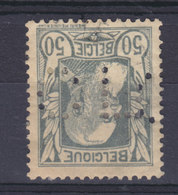 Belgium Perfin Perforé Lochung 'CLC?' Mi. 75, 50c. Leopold II. Stamp (2 Scans) - 1909-34