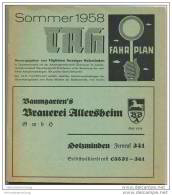 Fahrplan - TAH Sommer 1958 - Oberwesergebiet Von Hann. Münden Bis Bodenwerder - Europa