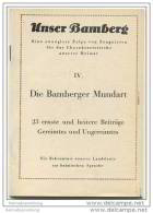 Unser Bamberg - Die Bamberger Mundart 1952 - 23 Ernste Und Heitere Beiträge - Gereimtes Und Ungereimtes - 30 Seiten - Bavière