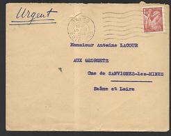 Lettre Du 10  11 1944  De Dijon Vers Sanvignés  71 Affranchissement IRIS - 1939-44 Iris