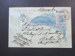 Brasilien 1898 Ganzsache / Fragekarte Nach Berlin / Deutschland. Interessante Karte?! - Covers & Documents