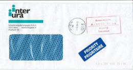 1999 - Lettre Pour La France -Obl. Cachet Rouge "Bureau De Poste A-1013-Wien -Taxe Perçue" + Cachet De Poste "WIEN 1013" - Covers & Documents