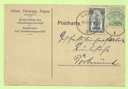 137+ 164 Op Kaart Met Stempel EUPEN (K4442) - OC55/105 Eupen & Malmédy