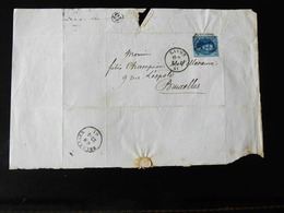 LETTRE DE LIEGE POUR BRUXELLES  -  1861  - - Postmarks - Lines: Distributions