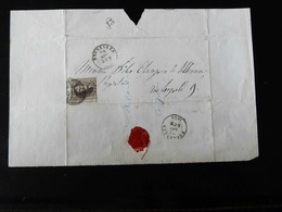 LETTRE POUR BRUXELLES  -  1858  - - Postmarks - Lines: Distributions