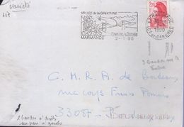 Variété Sur Lettre  Timbre 2,20 Liberté Rouge Avec 3 Bandes De Phosphore, Une Fine à Gauche Et 2 à Droite - Briefe U. Dokumente