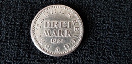 ALLEMAGNE Pièce De Monnaie Allemande 3 DREI MARK 1924 A DEUTSCHES REICH ( Aigle Allemand ) Argent - Altri & Non Classificati